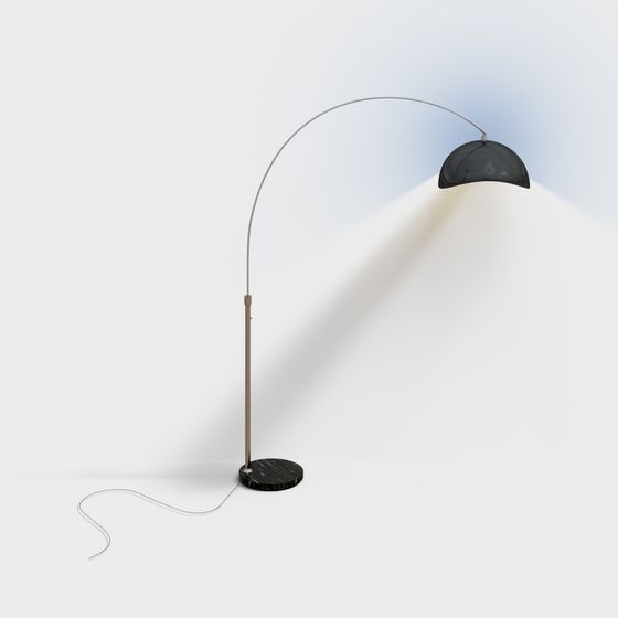 Modern Metal Floor Lamp 3D Model in Earth Color