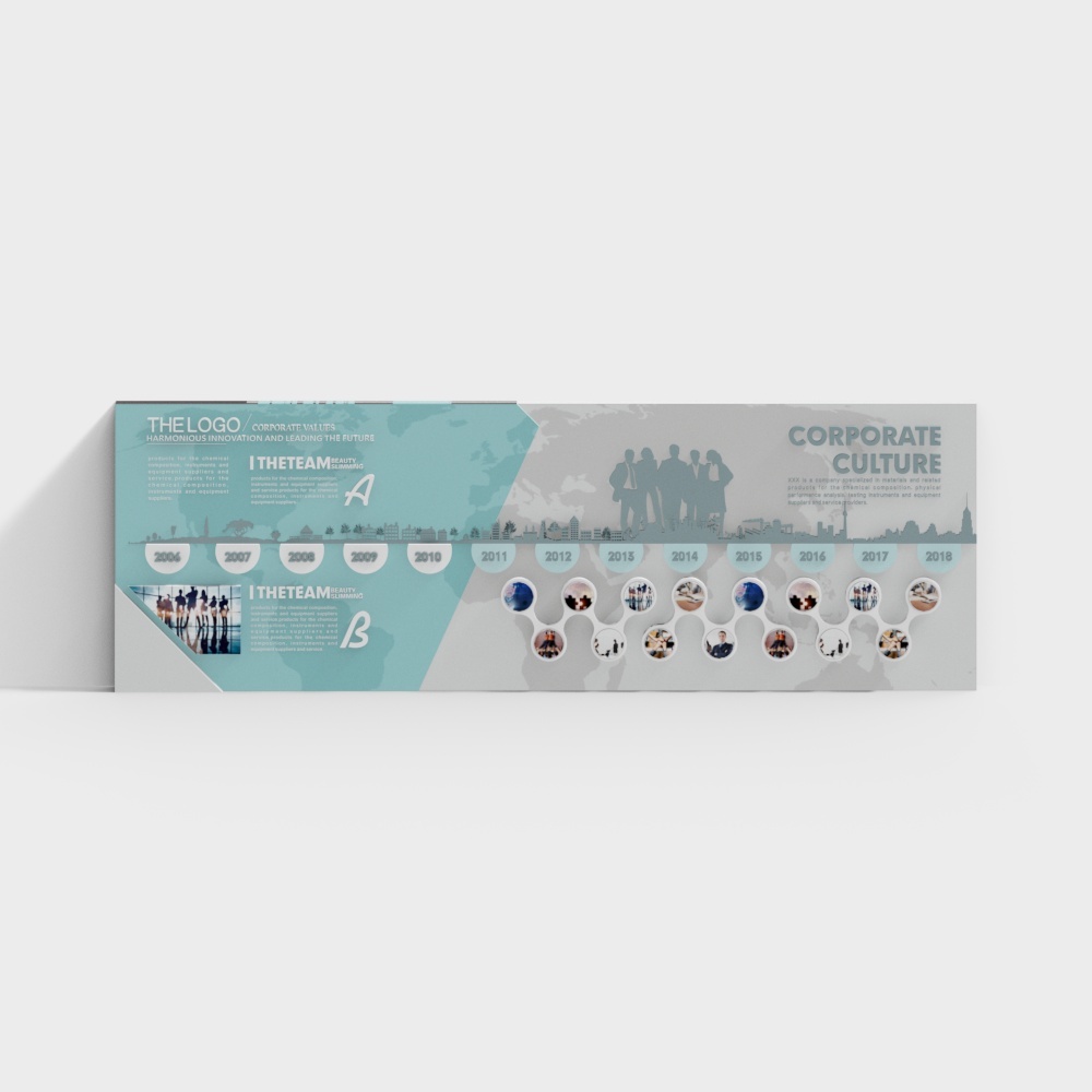 Timeline Corporate Promotion Wall 3D model