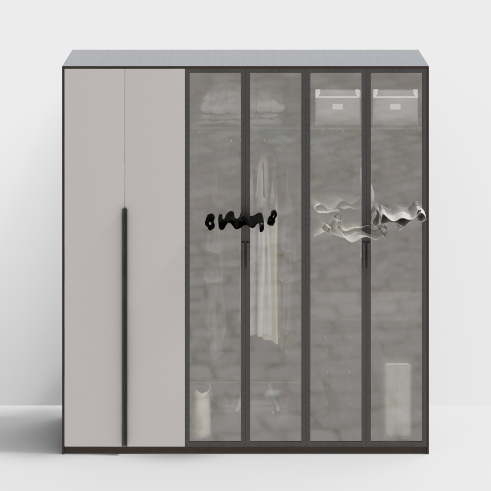 모던 라이트 럭셔리 유리 장롱 1-여섯 개의 문 장롱