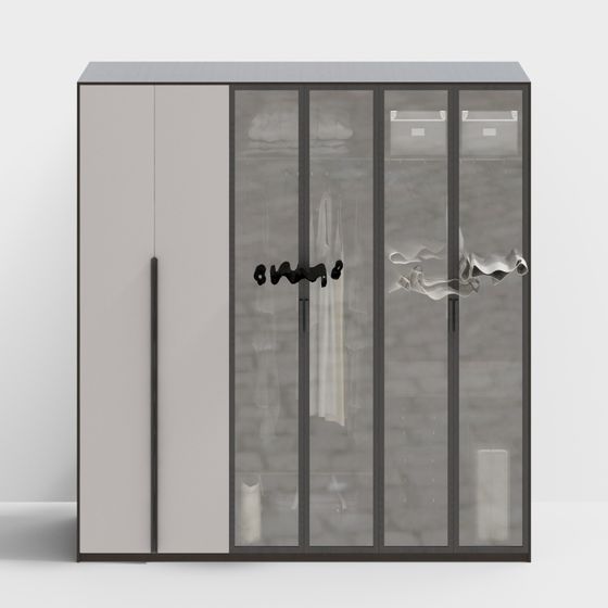 모던 라이트 럭셔리 유리 장롱 1-여섯 개의 문 장롱