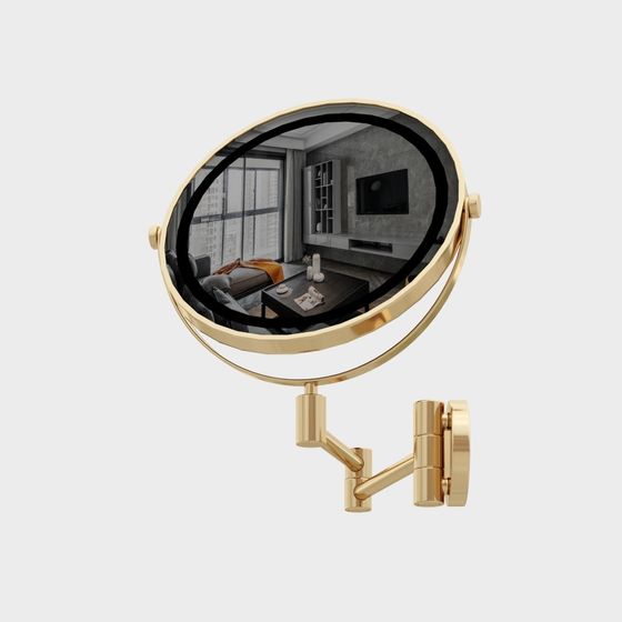 Stylish Golden Framed Mirror 3D model for Interior Design