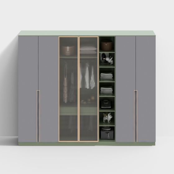 Elegant Minimalist Wardrobe 3D model for Modern Homes