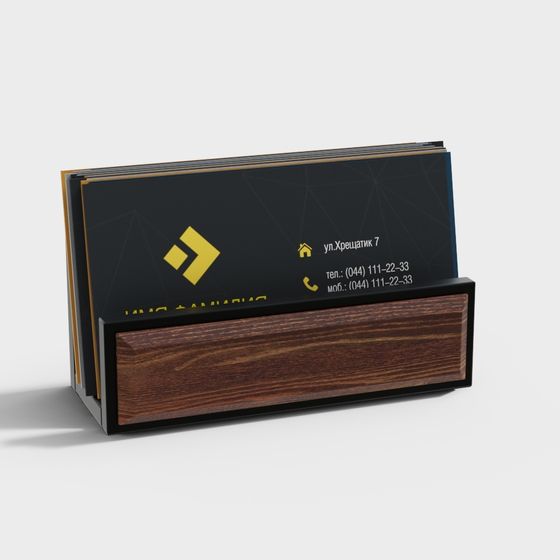 Elegant Low-Polygon Business Card Holder 3D model
