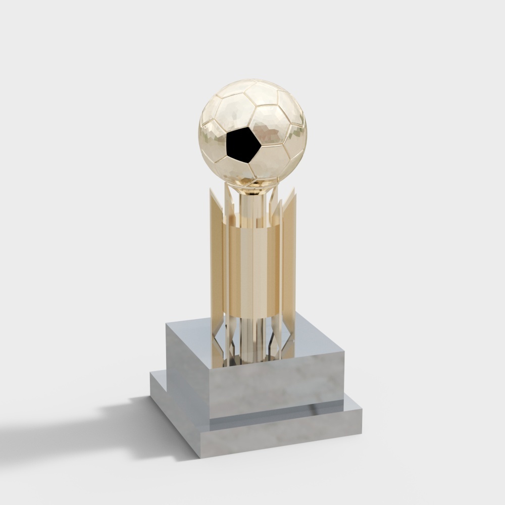 Elegant Football Trophy 3D model