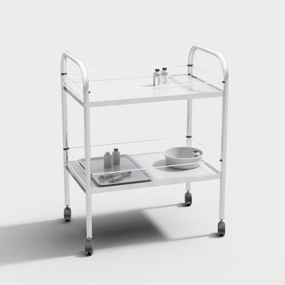 Elegant Medical Cart 3D model for Healthcare Environments