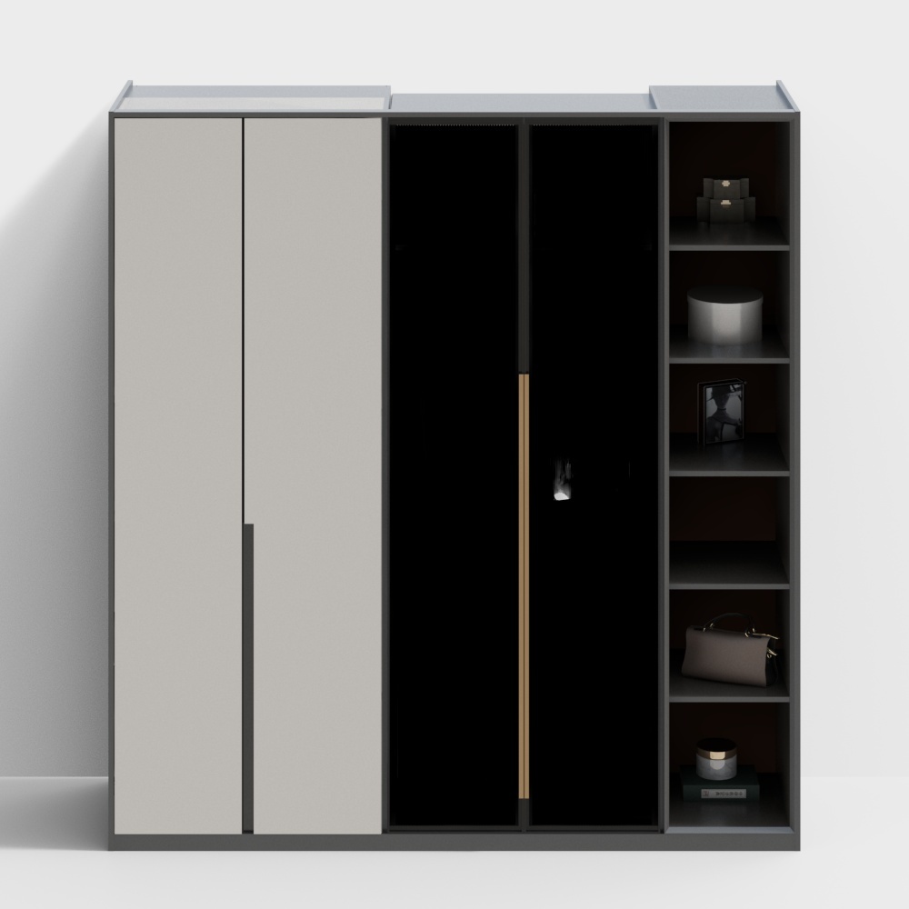 Modern five-door wardrobe
