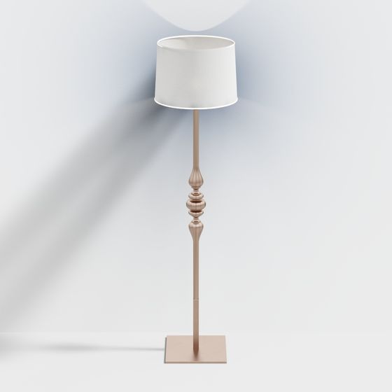 Elegant Low-Polygon Floor Lamp 3D model