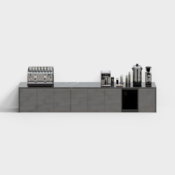 Elegant Coffee Bar 3D Model for Modern Interiors