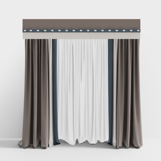 Stylish Low Polygon Curtains 3D model