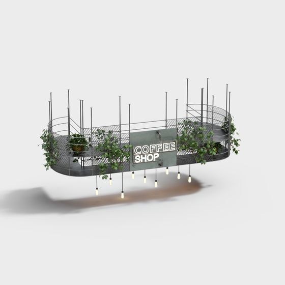 Urban Oasis Coffee Shop 3D model for Creative Spaces
