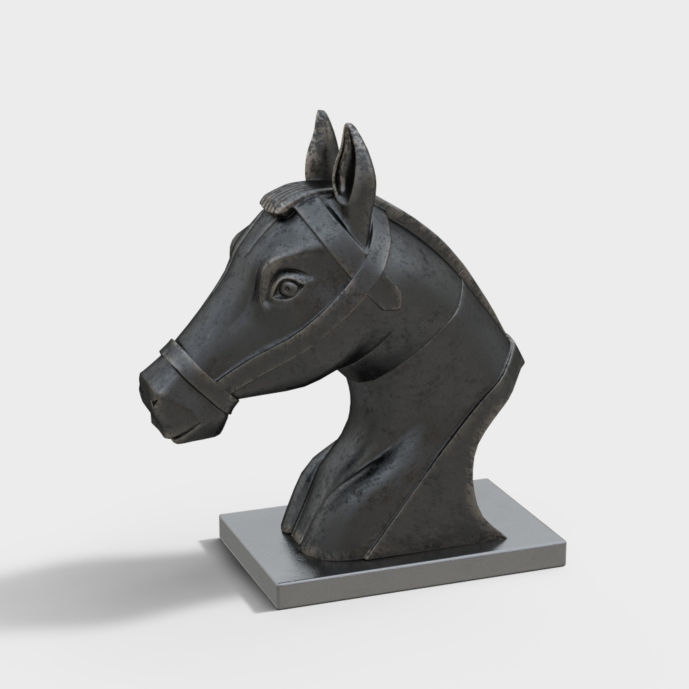 Stunning Warhorse Head 3D Model