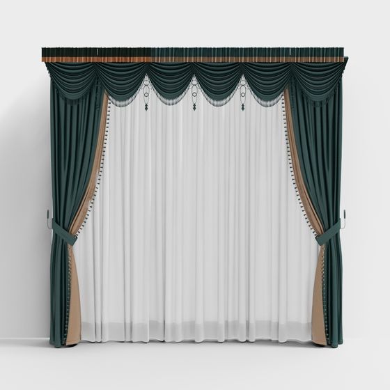 Grand Velvet Curtain 3D model