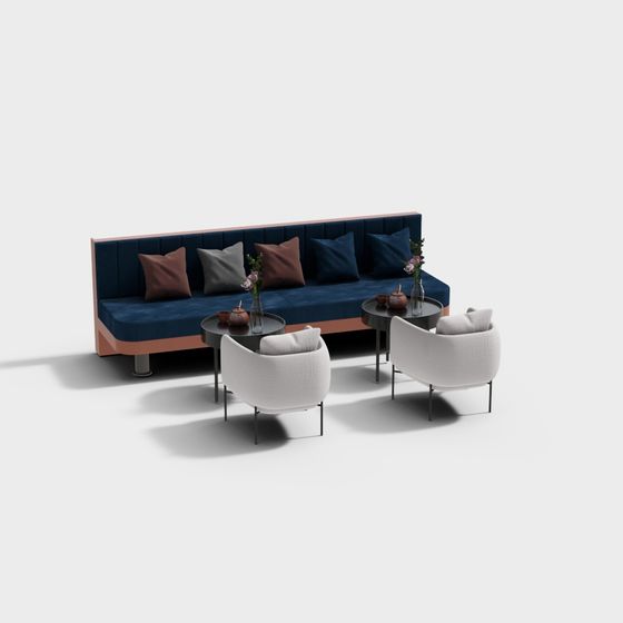 Elegant 3D Sofa Set Model for Contemporary Interiors