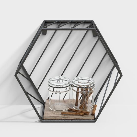 Estantería de pared de hierro forjado nórdico-1