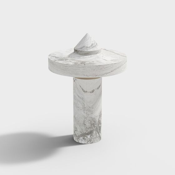 Elegant Marble Side Table 3D model for Modern Interiors