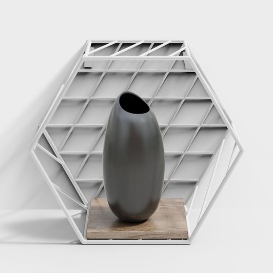 Geometric Art Vase Stand 3D model