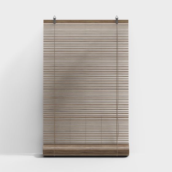 Elegant Wooden Louvered Window 3D model