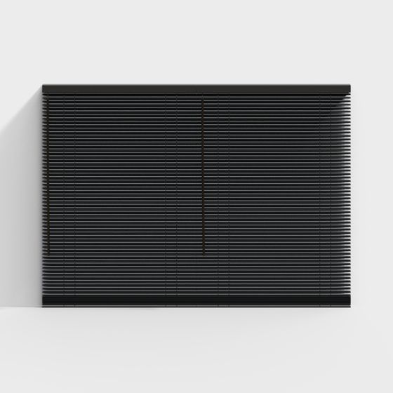 Sophisticated Black Louvered Window 3D model for Creative Projects