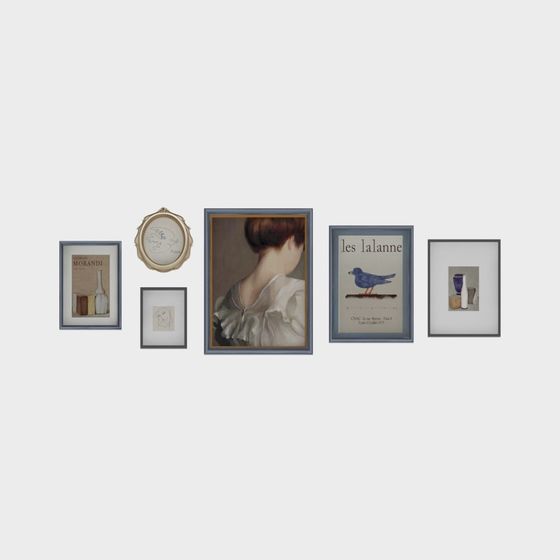 Elegant Wall Gallery 3D model for Artistic Spaces