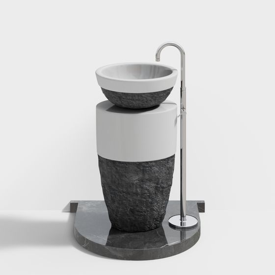 Rock Art Washbasin 3D model