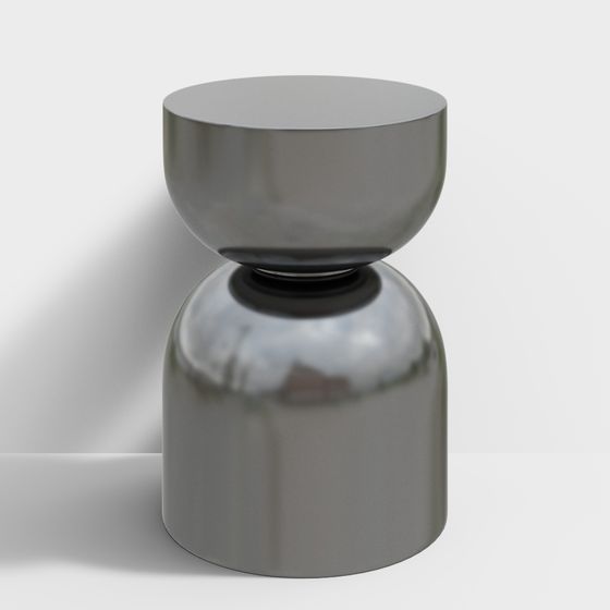 Elegant Mirror Cylinder Stool 3D model for Contemporary Spaces