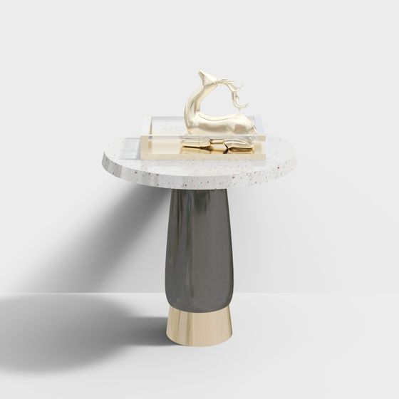 Elegant Round Table 3D model with Marble Texture