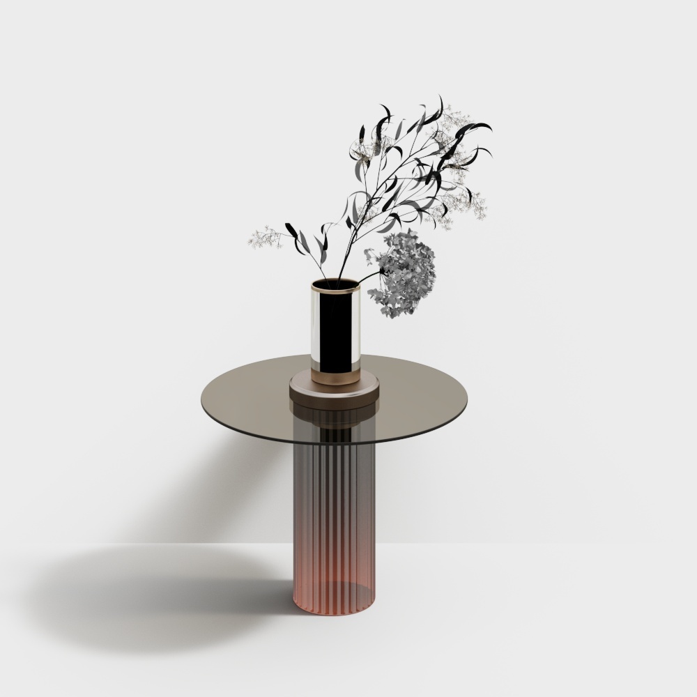 Elegant Glass Vase Table 3D model