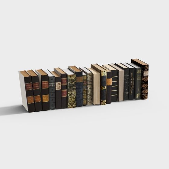 Modern Black Books 3D Model for Stylish Libraries