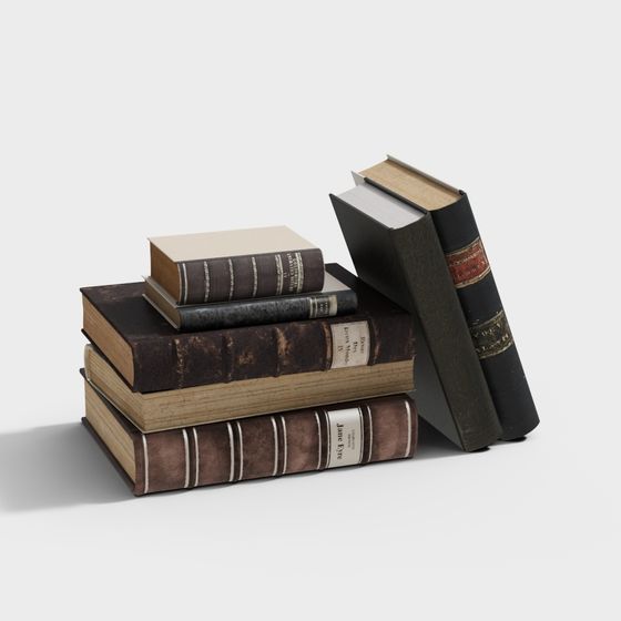 Modern Black Books 3D Model for Office Spaces