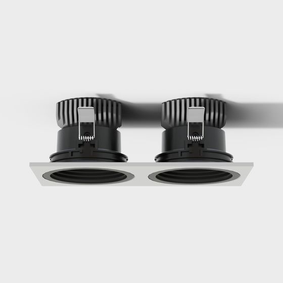 Dual-Head Recessed Spotlight 3D model
