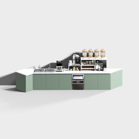 Minimalist Coffee Bar 3D Model