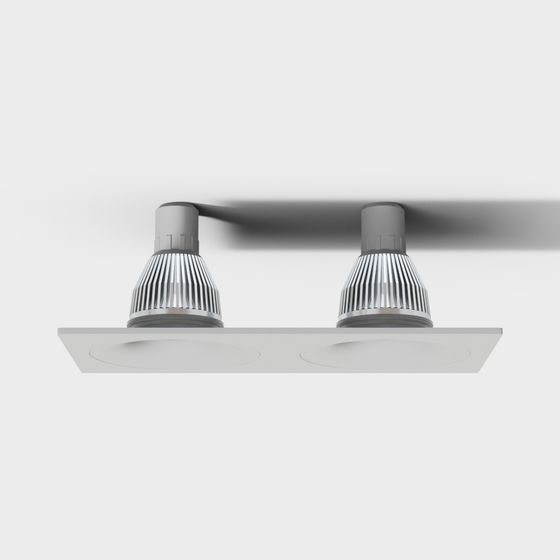 Modern Minimalist Double-Head Embedded Spotlight 3D model