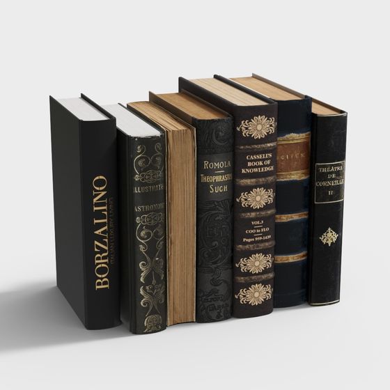 Vintage Bookshelf 3D model for Luxurious Interiors