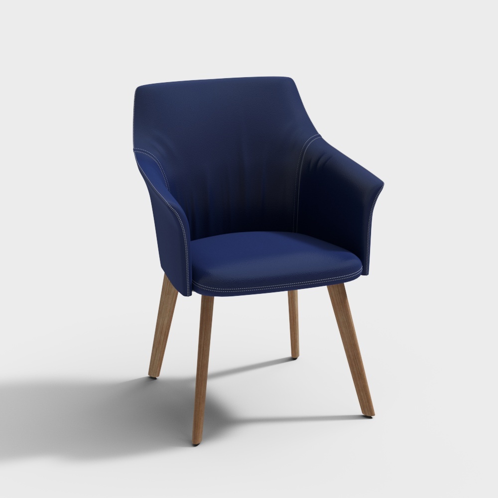 Modern stylish office chair single chair - blue conference chair