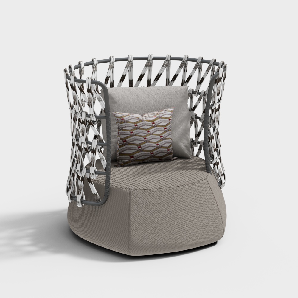 Mesas y sillas de mimbre al aire libre modernas - cuerda exterior