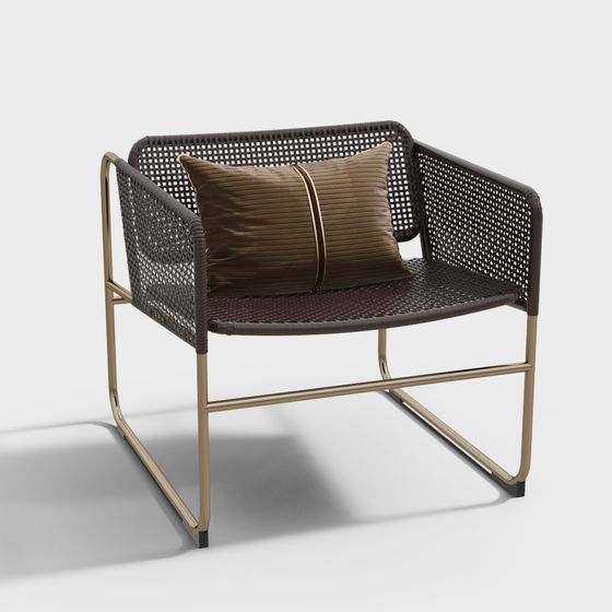 Elegant Low-Poly Armchair 3D model