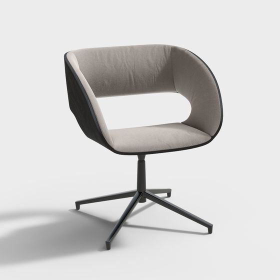 Elegant Earth Color Office Chair 3D Model