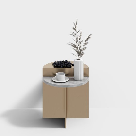Elegant Curved Side Table 3D model for Creative Projects