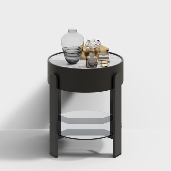 現代圓幾金屬邊幾