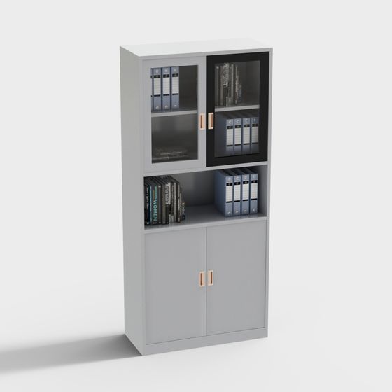Stylish Bookshelf 3D model for Modern Office