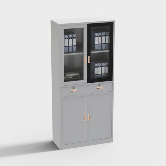 현대 금속 사무실 서랍장 - 4도어 더블 서랍 서랍장