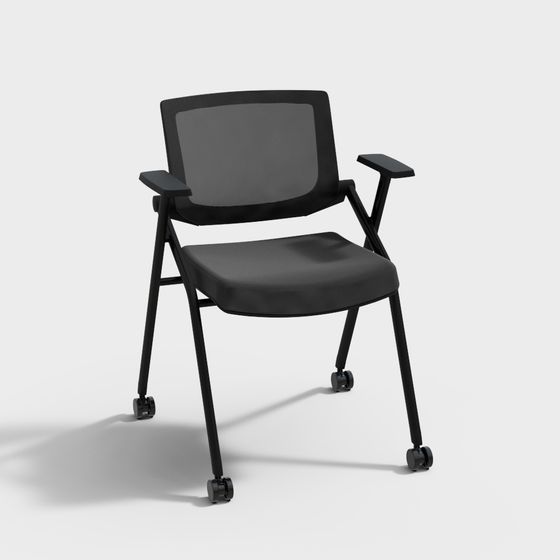 Mobile Office Chair 3D Model in Modern Minimalist Style