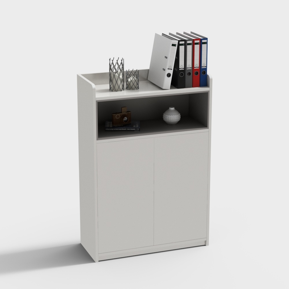 Tủ tài liệu màu trắng - tủ hai cửa thấp