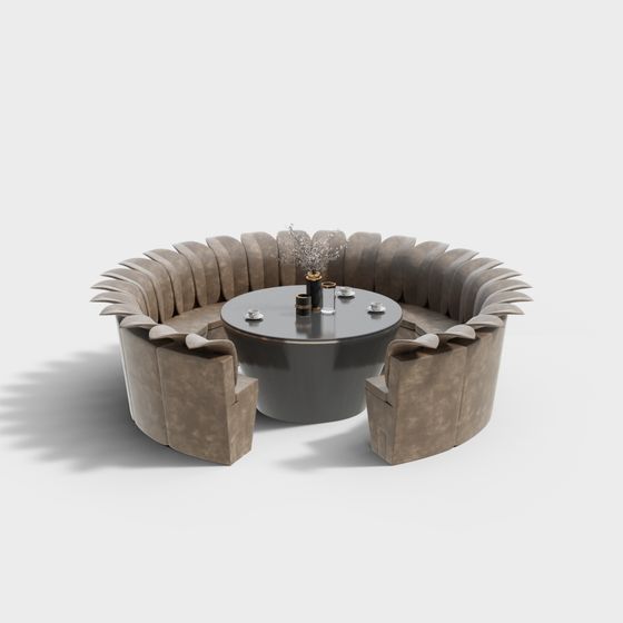 Stylish Low-Poly Sofa Group 3D model