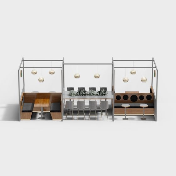 Urban Café 3D model - Refreshing Oasis in Modern Design