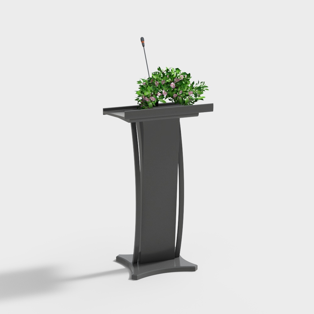 Modern podium - black microphone