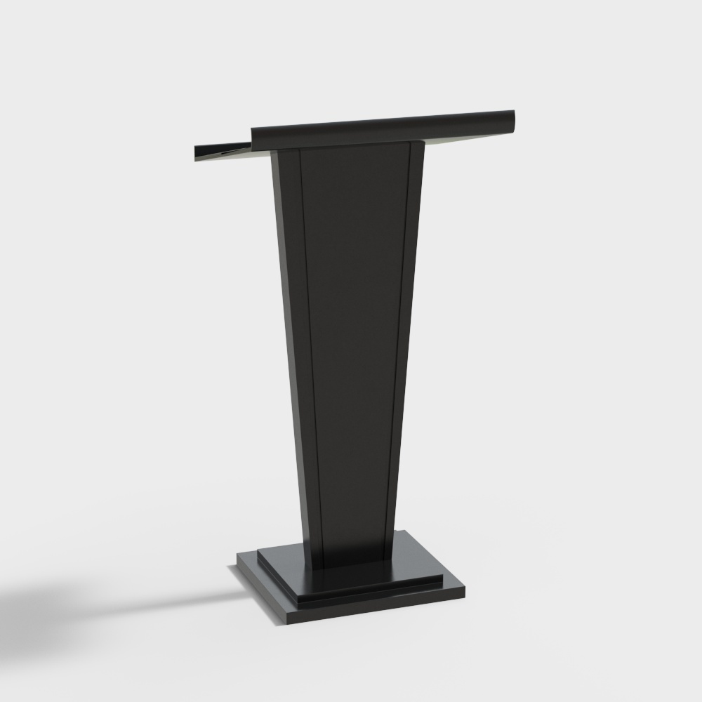 The modern podium is beveled black