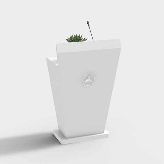 Modern White Podium 3D Model for Presentations