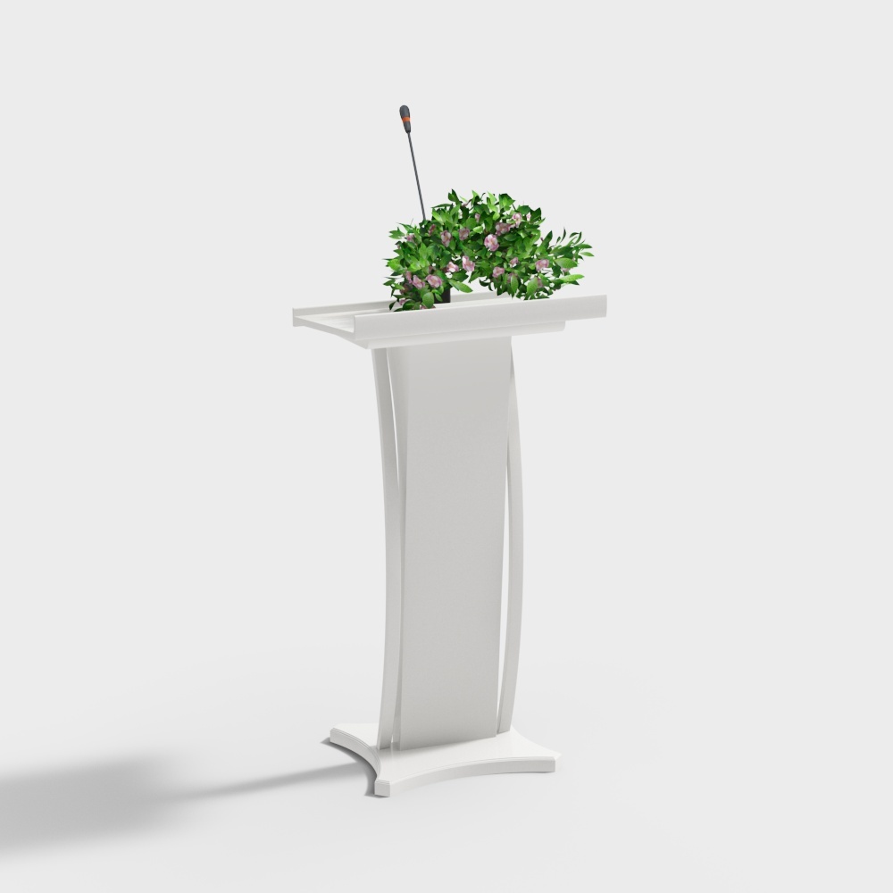 Modern podium - white microphone
