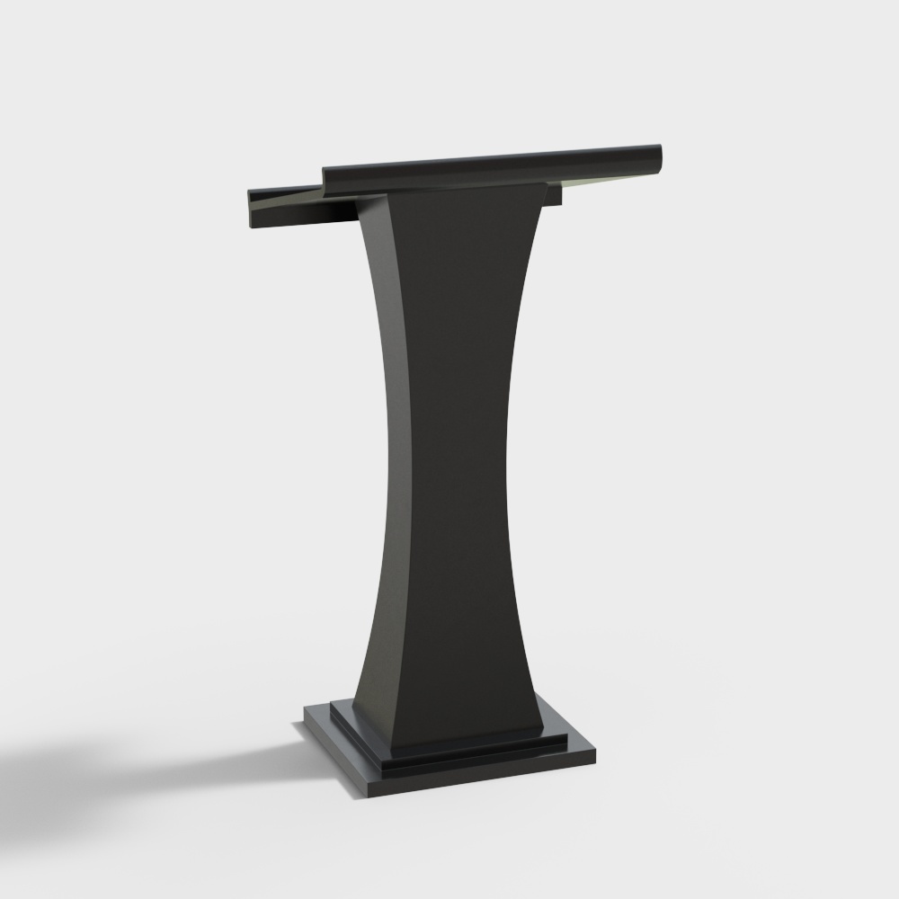 The modern podium has a black bevel